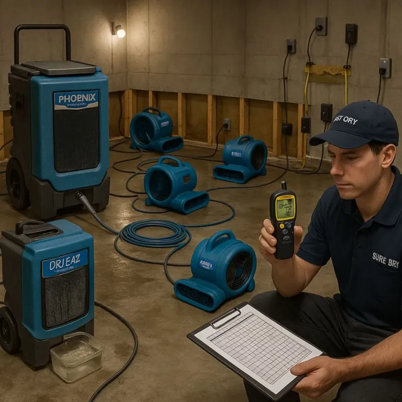 Structural Drying and Dehumidification process in Saint Peters, MO